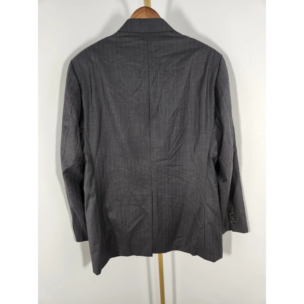 Ralph Lauren CHAPS Gray Pinstriped Blazer Two Button‎ Size 42 Regular 36 Waist